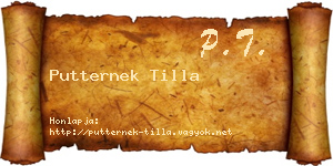 Putternek Tilla névjegykártya